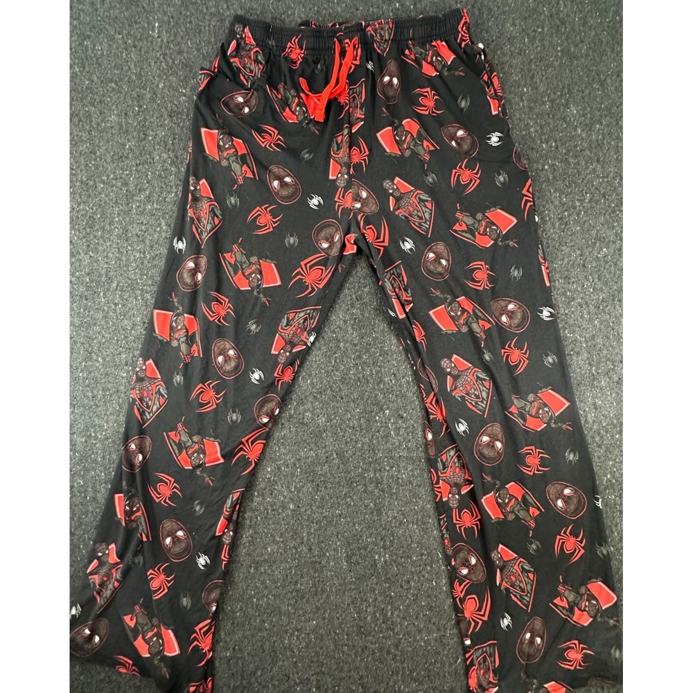 Marvel Spider-Man Mens Miles Morales Mask Sleep Bottoms Pajama Pants Size 2XL